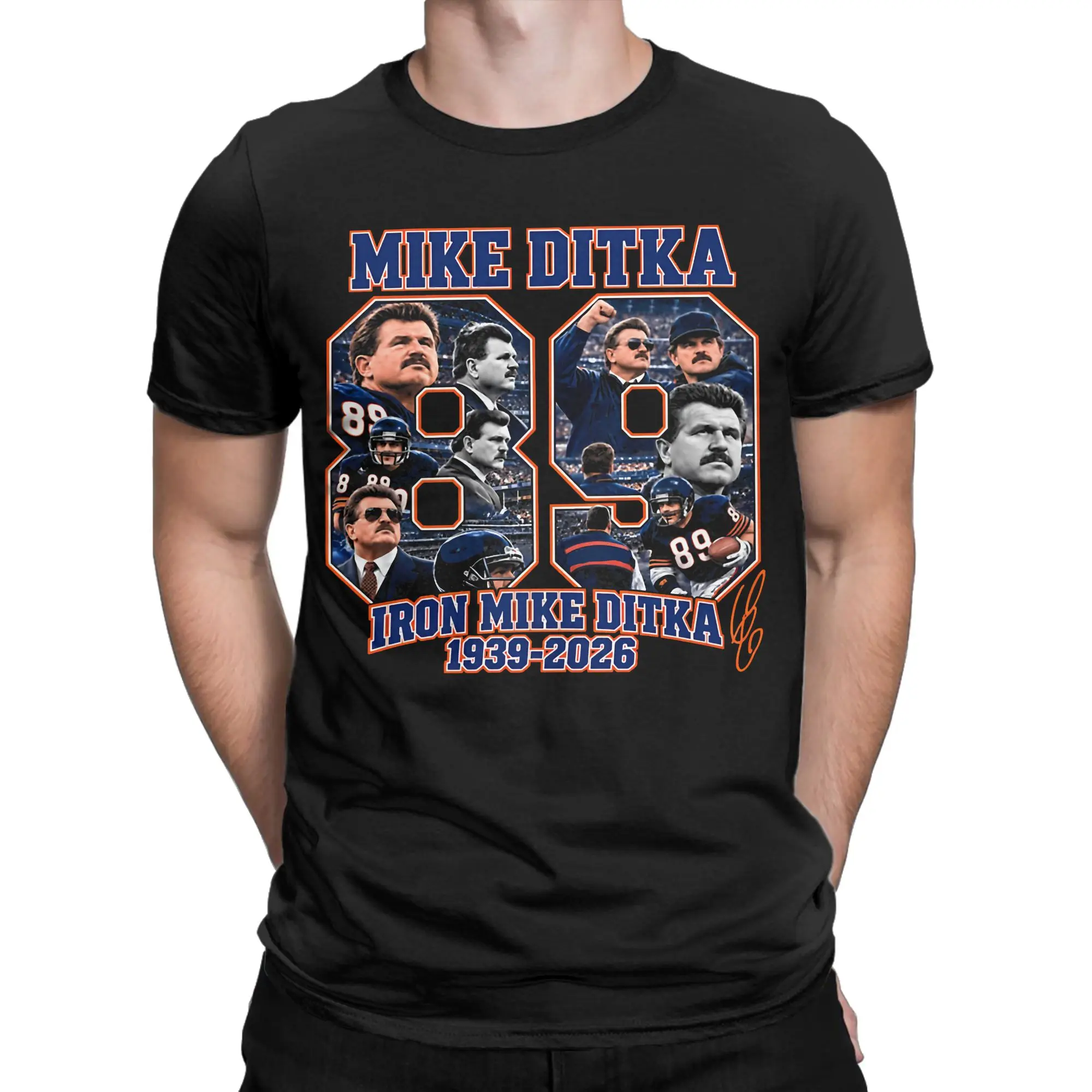 Mike Ditka Memorial Football Legend for Men Women T Shirt  Crazy Tee Shirt Short Sleeve O Neck T-Shirt 100% Cotton Clothing