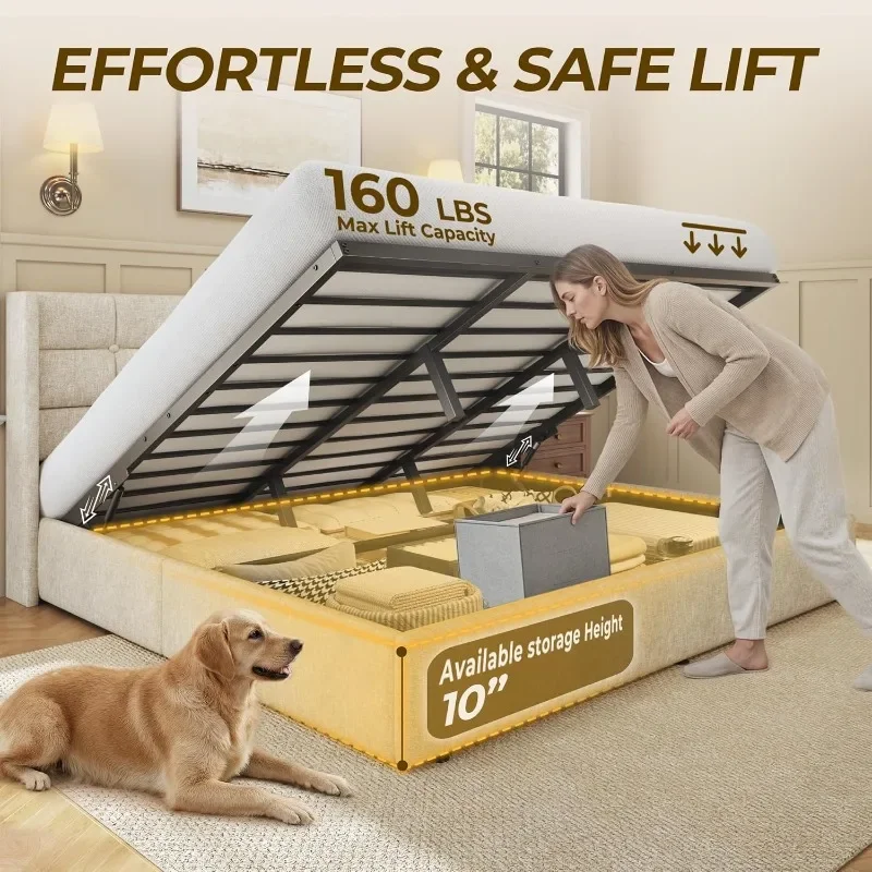HISOFT Kingsize-Bett mit Staur – Gas Lift Storage Bed Hydraulic Bewertung und Preis