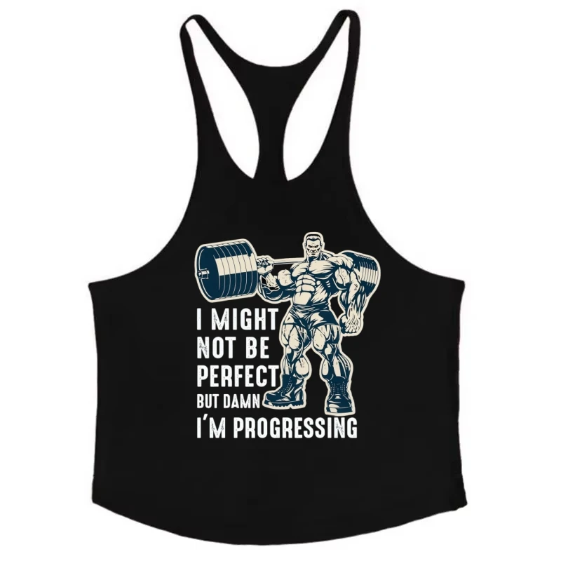 

macho man Tank Top 100%Cotton Vest Men's Weightlifting Sessions Quick - Dry Sleeveless Singlets Fitness Muscle Building top