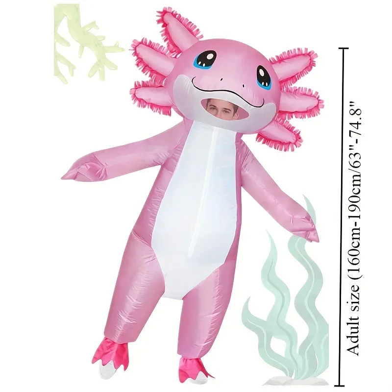 WU01 Adorable Funny Salamander Design Inflatable Suit Halloween Christmas LARP Party Supplies Photography PropsJk5*！