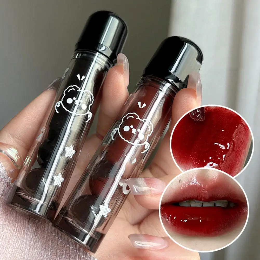 Punk Juice Red Lipgloss Black Mirror Glass Water Light Stick Makeup Waterproof Liquid Lip Nude Clear Glaze Tint Non Lip Lip E5E7