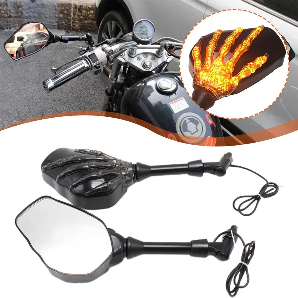 DC12V Halloween Skull Ghost Claw LED Universal Motorcycle Rearview Mirror Light Tools 2pcs General Purpose For Men Gifts D8N7