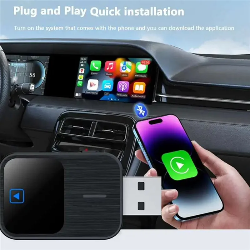 Wireless 2 In1 Carplay Adapter For Iphone Android Wired To Wireless Carplay AI Box USB Type C Connection Auto Car Dongle-AU47