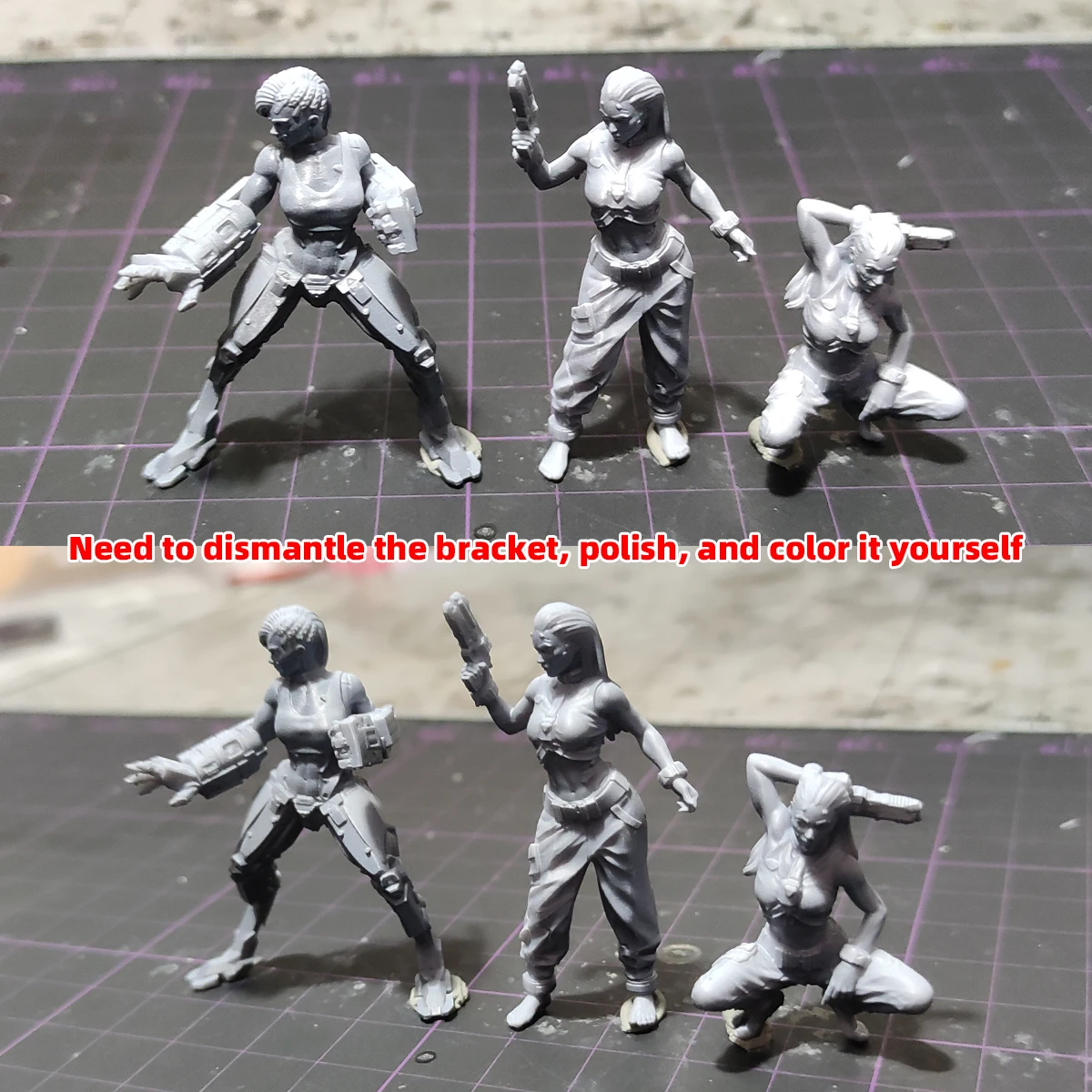 1/35 1/48 1/60 1/72 1/100 1/144 Modellbausatz 3D Harz Miniatur-Soldatenfiguren Diorama Unbemalt Cyberpunk Cyborg Squad DIY – Detail 6