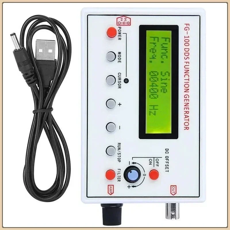 FG-100 DDS function signal generator frequency counter 1Hz-500KHz signal source module sine+sawtooth waveform+square+triangle