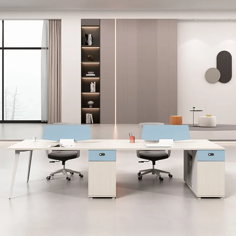 Office furniture staff desk simple modern four-person staff desk two-person computer desk and chair