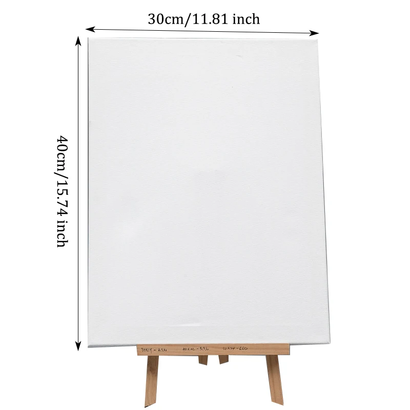 5pcs White And Black Blank Square Canvas Frame,11.81x15.74 Inches ( 30 X 40 Cm) Cotton Artist Canvas Boards For Painting HB-16
