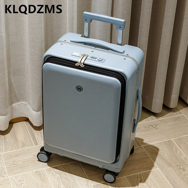 KLQDZMS 20"24 Zoll Der neue Koffer Multifunktionaler Trolley-Koffer vor der Öffnung Aluminiumrahmen Boarding Box Rollgepäck