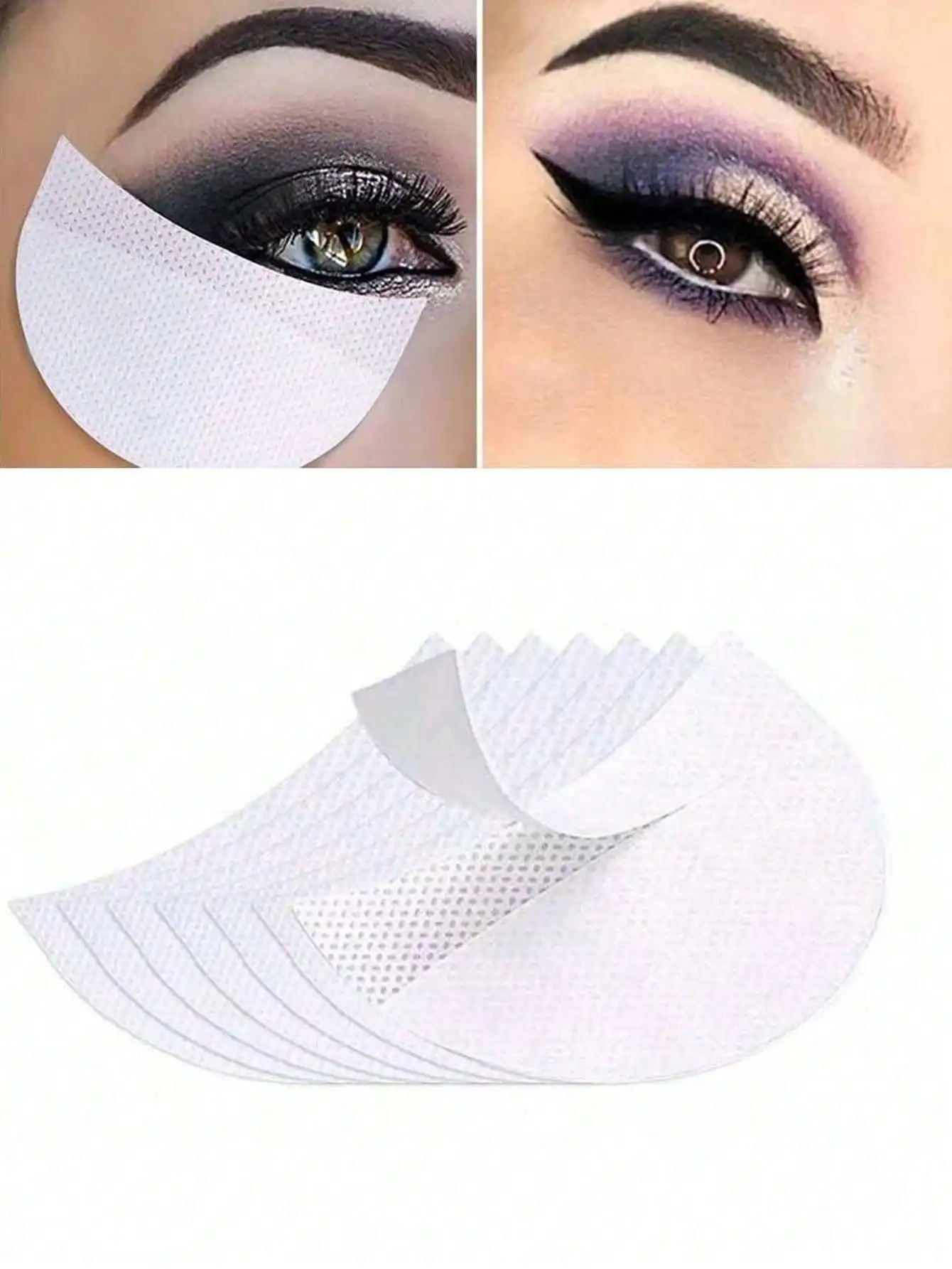 50-teilige Einweg-Lidschatten-Schablonen und Eyeliner-Schutzpolster – rauchige Augen-Make-up-Werkzeuge für den westlichen Stil