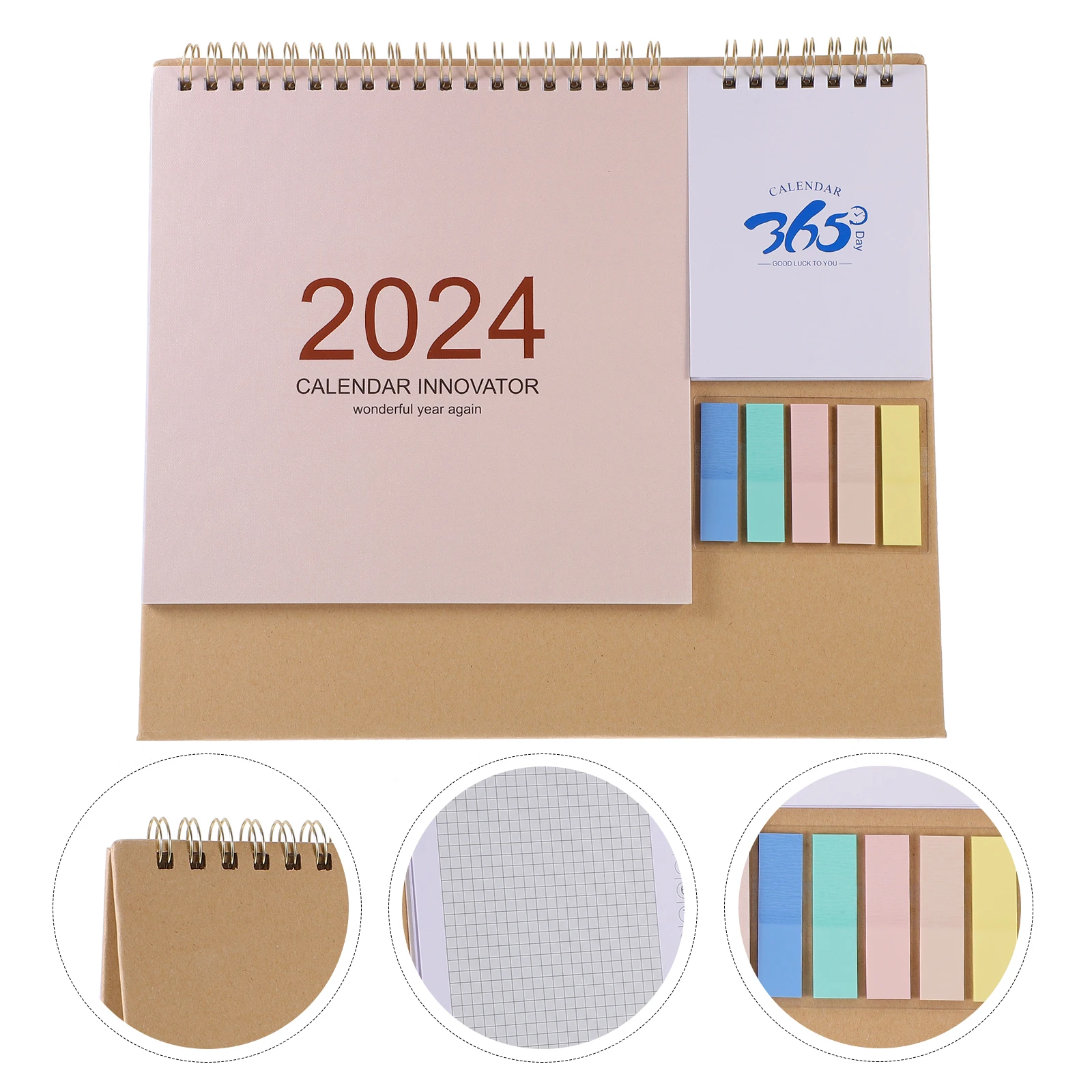 Tischkalender 2024, St. Rinderrahmen, minimalistische Business-Memo-Notizen, Tagesplaner, Bürobedarf, Tischdekoration