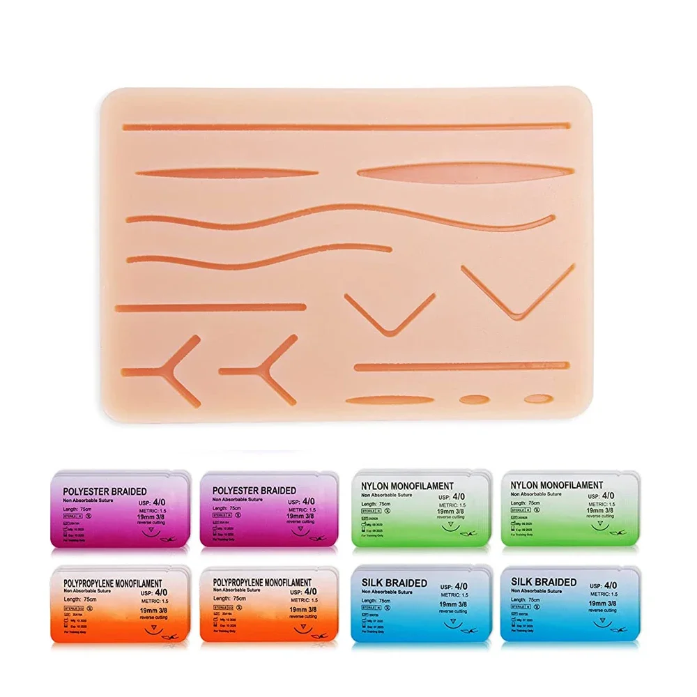 New Design Half-Cut Suture Pad Suture Practice Kit for Medical Students Large Suturing Pad  Teaching Supplies fast shipping