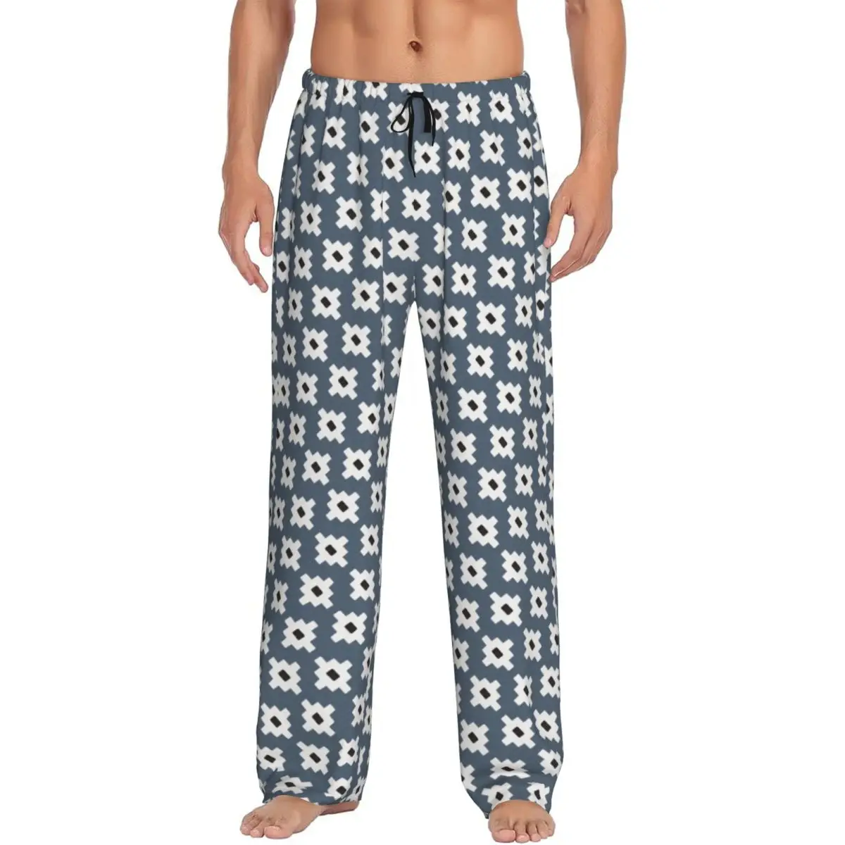 

Мужские пижамные брюки в богемном стиле с эластичным поясом и карманами для сна и отдыха