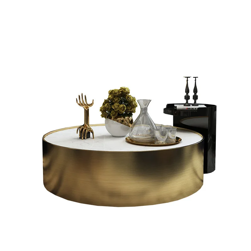 -For Nordic Rock Panel Italian Minimalist Coffee Table Modern Luxury High-End Marble Craftsmanship Exquisite Stainless Steel&