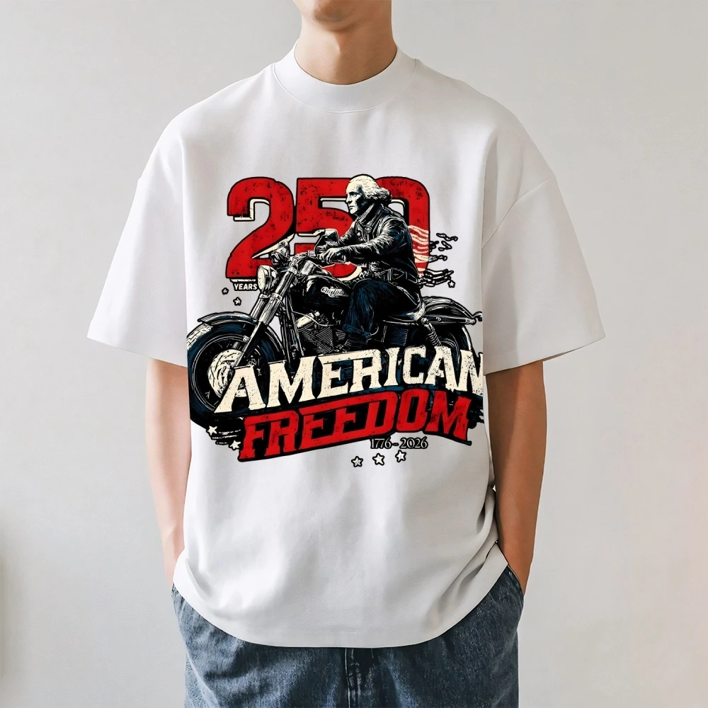 America 250 Years Japanese Style Classic Tee High-quality Streetwear Men's Clothing Women's Clothing  2026 Summer New T Shirt