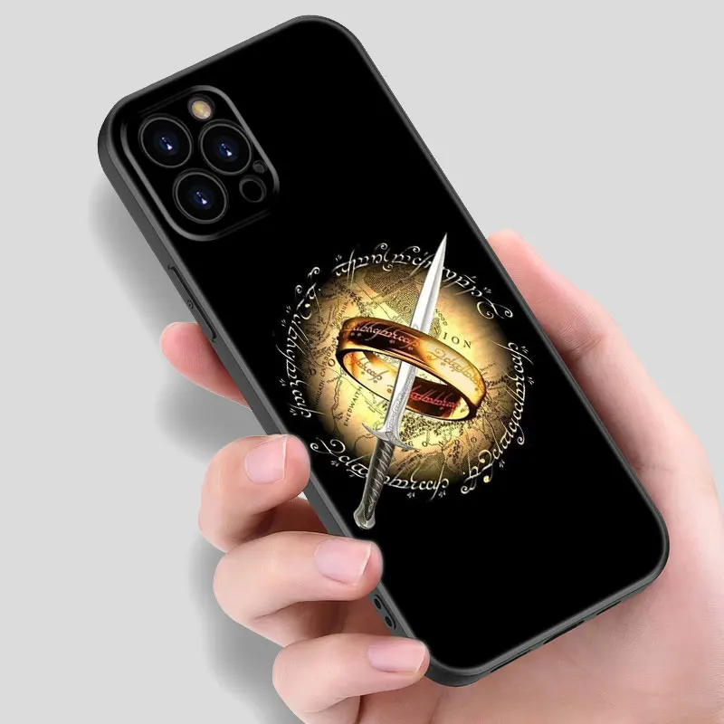 The L-Lord of the R-Rings Black Silicone Phone Case For Apple iPhone 12 13 Mini 11 14 15 Pro Max 7 8 Plus X XR XS SE 2020 2022