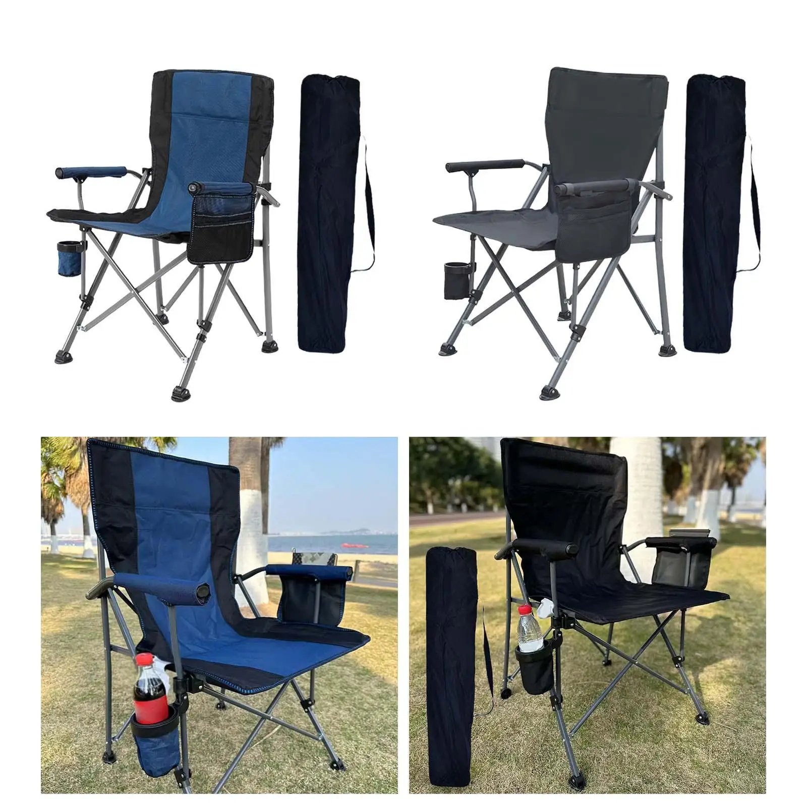 

Folding Camping Chair with Carry Bag Outdoor Backrest Chairs Portable Ultralight Lounge Chair Relax Fishing Beach Chair