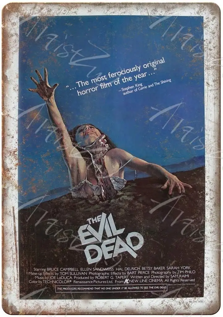 iJoyDo Metal Tin Sign Classic The Evil Dead Horror Film Movie Vintage Retro Aluminum Sign 8x12 Inch