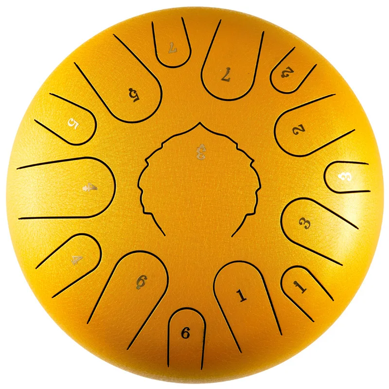 أسطوانة لسان فولاذية مقاس 12 بوصة و15 نوتة - أداة فولاذية كربونية تستخدم للتأمل واليوجا والاسترخاء والعاطفي #3