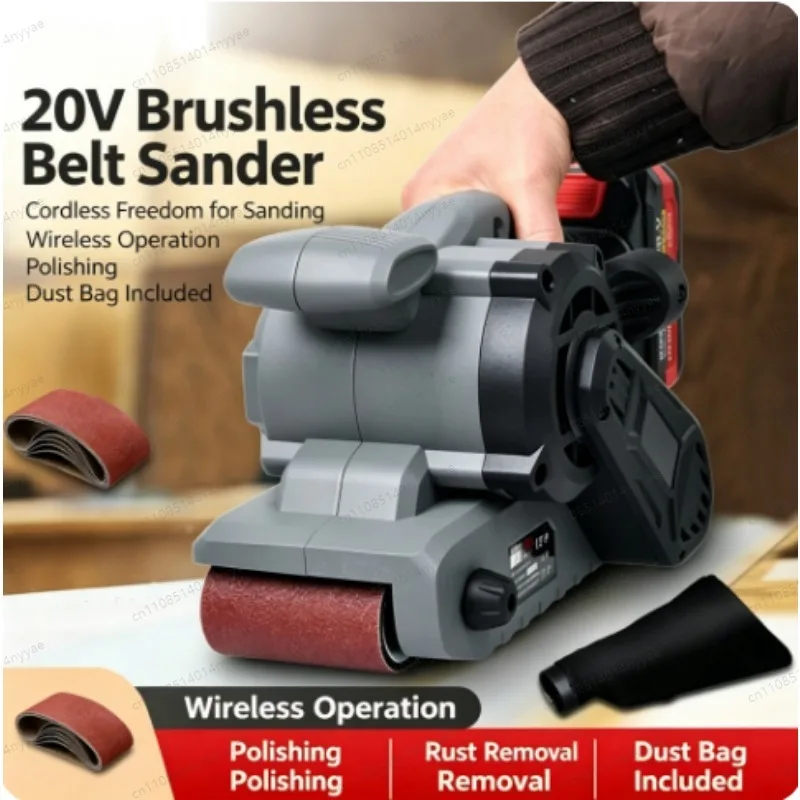 Electric Belt Sander Woodworking Tool Variable Speed Power Sander Copper Motor Grinder Carpenter Polishing Grinding Machine