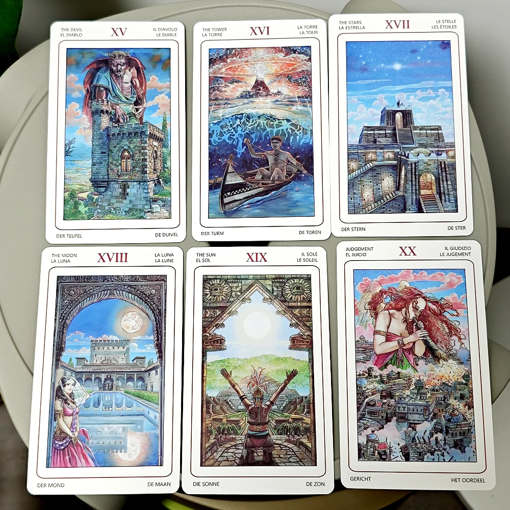 12*7cm Sacred Sites Tarot 78 Pcs Colorful Tarot Cards Connect with The Age-old Wisdom of Temples, Shrines, and Sacred Places