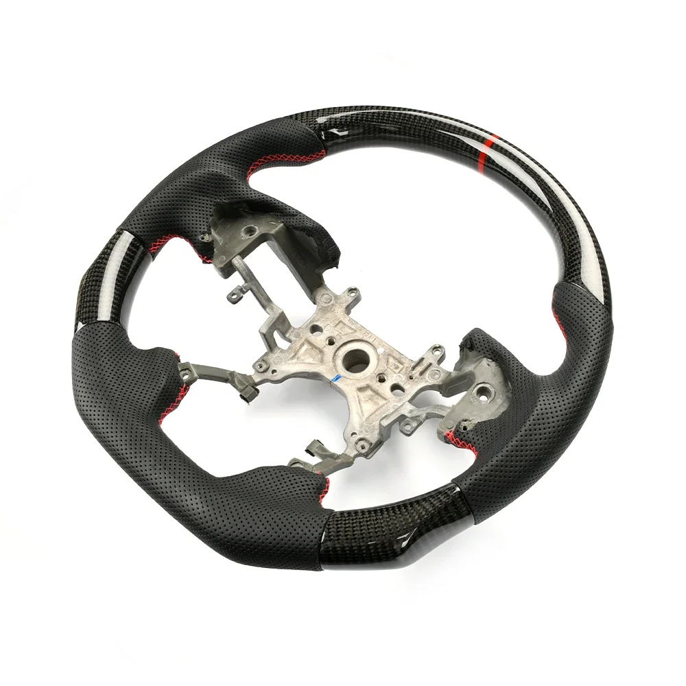 Custom made 9 generation leather carbon fiber sports steering wheel for Accord car