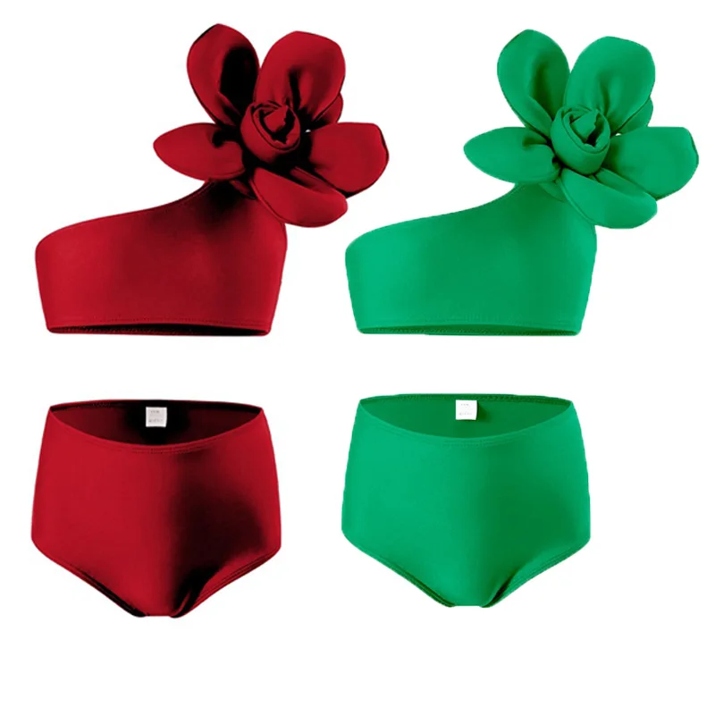 Baby Girls Swimwear Suits 2026 New Children Cute Sleeveless Swimsuit 2Pcs Kids Summer Solid Colour Set Fashion Beach Clothes