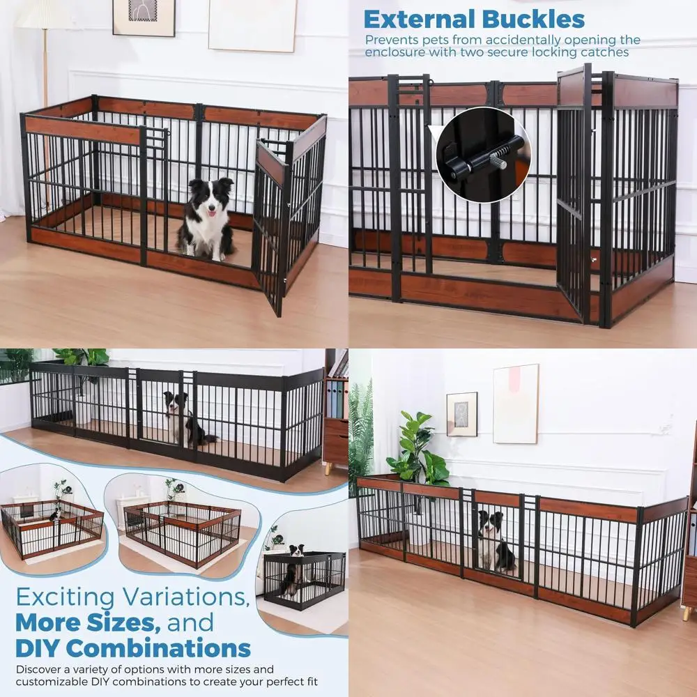 Sturdy Indoor Dog Pen, 31.5 Tall, Heavy Duty & Safe, Furniture-Style Puppy Enclosure