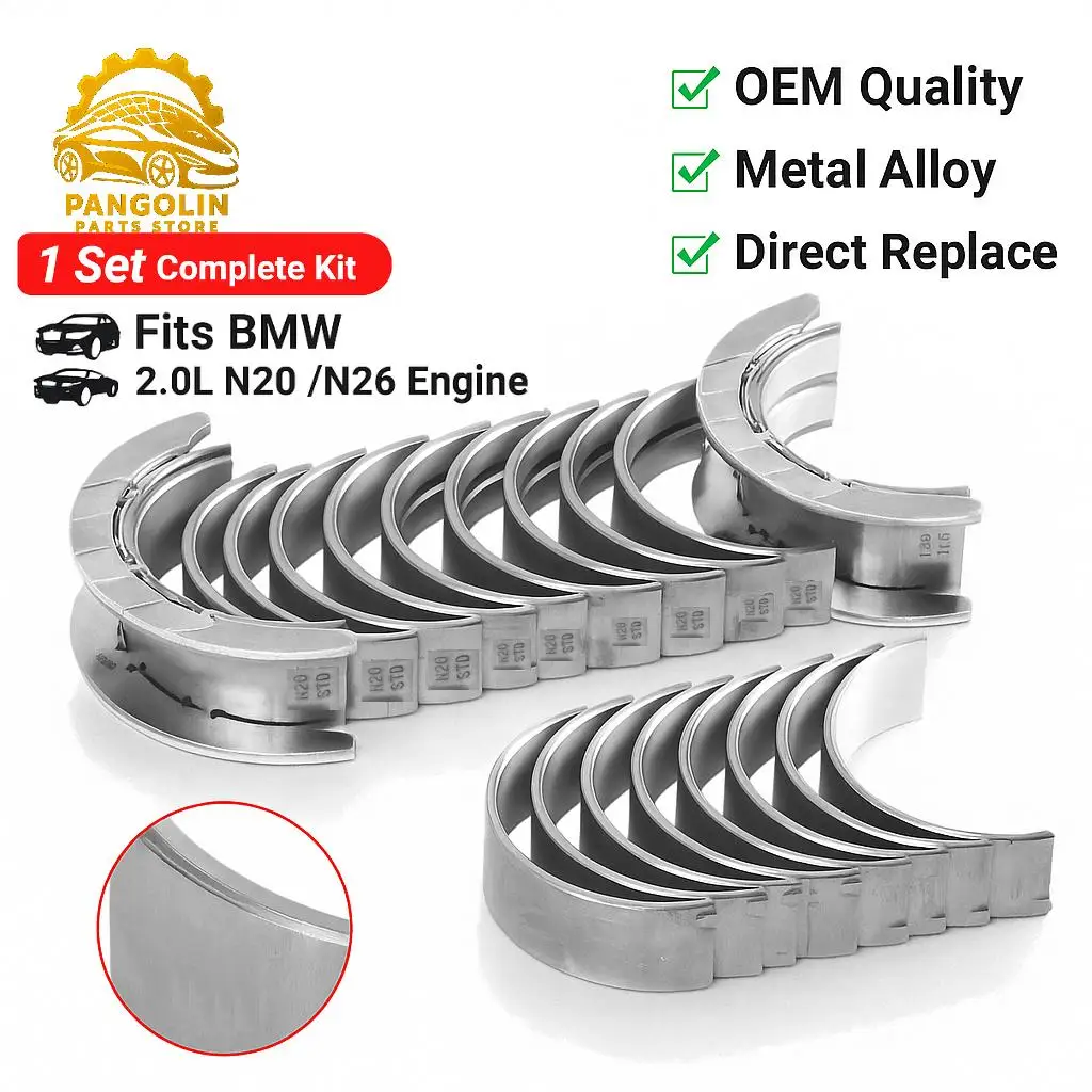 

PANGOLIN STD High Engine Con Rod & Crankshaft Main Bearing Set Fits For BMW F20 F22 F25 F30 2.0L OE#11217598959 brand new
