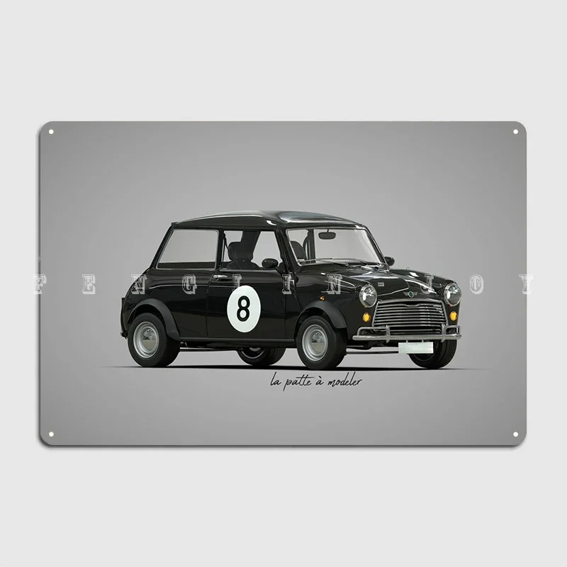 Austin Mini Rallye Seven N8 The classic British utility with a union jack bottom Metal Garage Club Bar Retro Tin Sign Posters