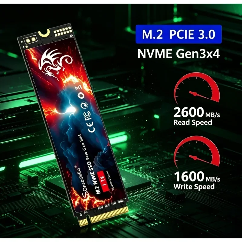 SomnAmbulist PCIe 3.0 Gen3 x4 M.2 NVMe SSD Reliable Internal SolidStateDrive For Notebook Desktop PC Daily Working Storage Disk