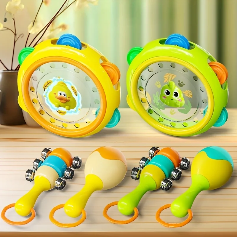 3 szt. Muzyczny bębenek ręczny - bezpieczny materiał, trwała konstrukcja, idealny na prezenty świąteczne i na Halloween