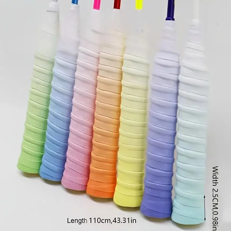 6 Stück Gradient Anti-Rutsch-Badmintonschläger-Griffband, schweißresistentes Overgrip-Band für den Tenniseinsatz – Detail 4