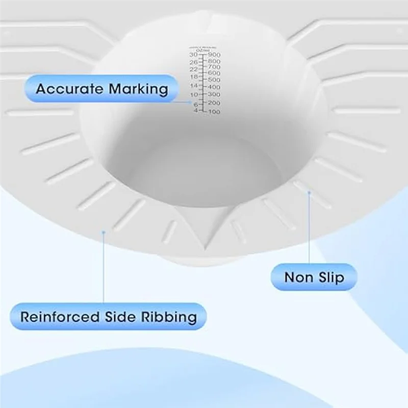 【B89E】Toilet Hats For Urine Collection, Universal 6 Pack 30 Oz/900 Cc Pee Urinal Sample Cup Container Set