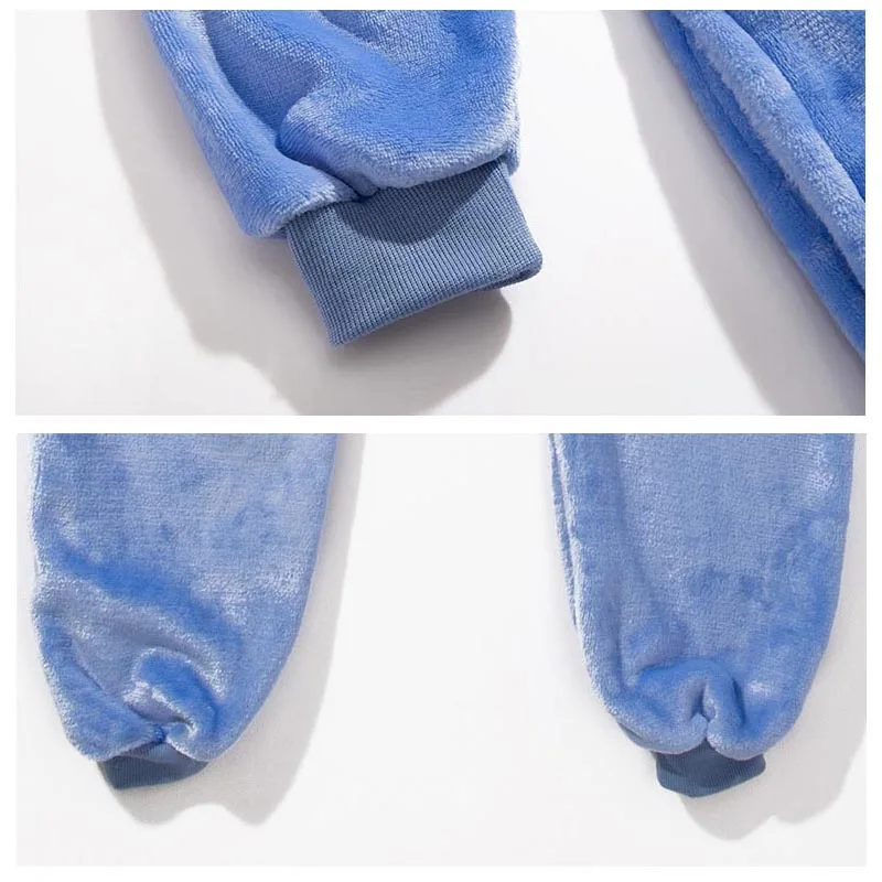 MINISO غرزة ملابس الاطفال Kigurumi منامة الأزرق الوردي بنين بنات Pjs طفل نيسيي الشتاء بذلة 3 4 5 6 7 8 9 10 11 12 سنة