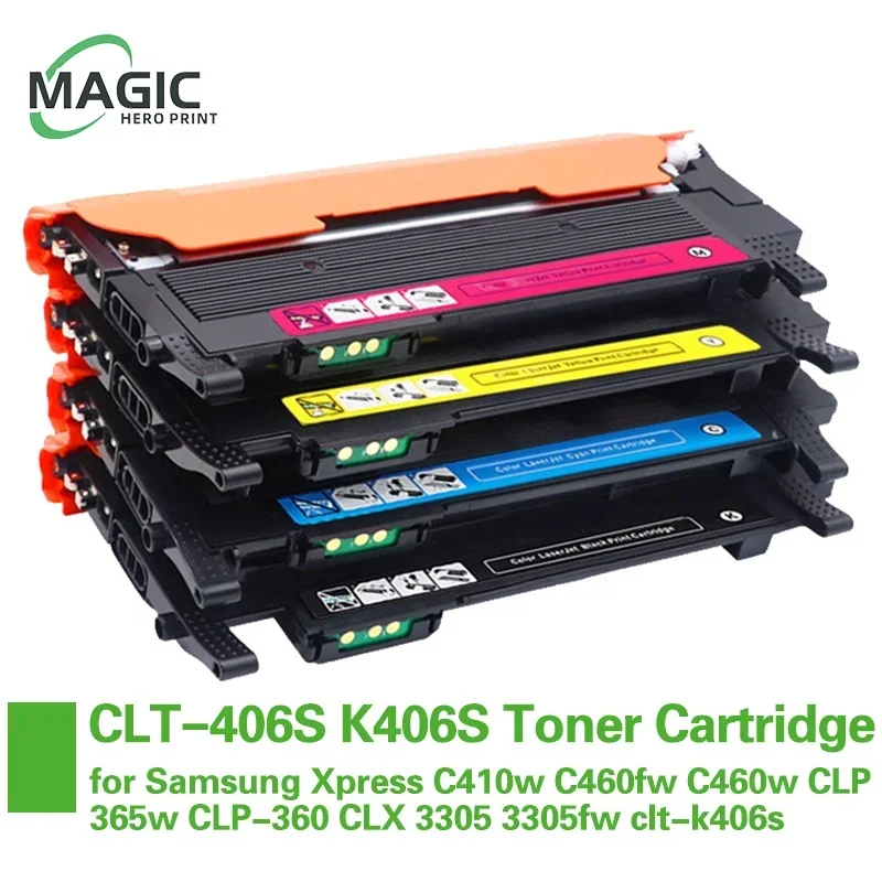 4PCS Compatible Toner Cartridge CLT-406S K406S for Samsung Xpress C410w C460fw C460w CLP 365w CLP-360 CLX 3305 3305fw clt-k406s