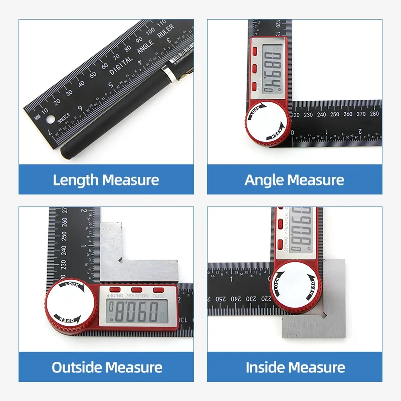 Digital Goniometer Electronic Protractor Angle Gauge Measurement Tool Multi Angle Ruler Woodworking Tools Meter Angle Finder