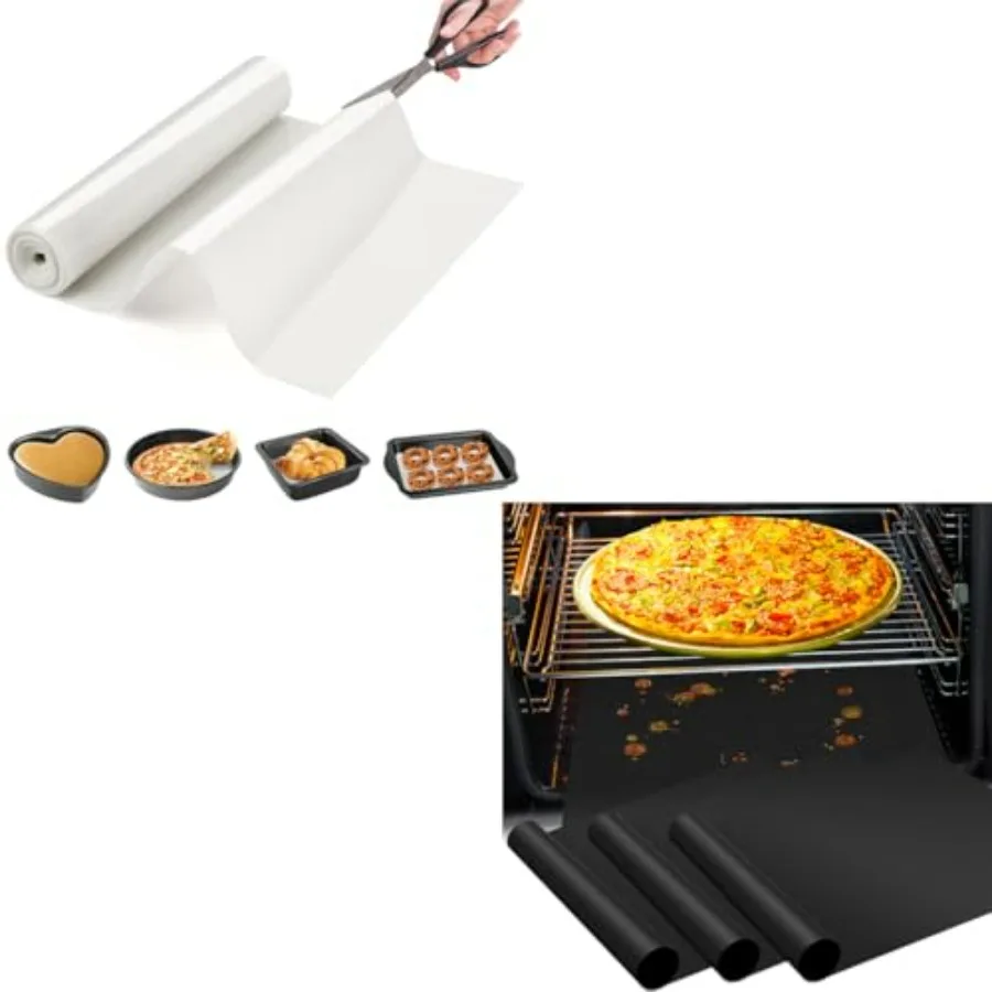 

Best German Silicone Baking Mat Roll Cut to Size + 3Pack Oven Mat for Bottom of Oven
