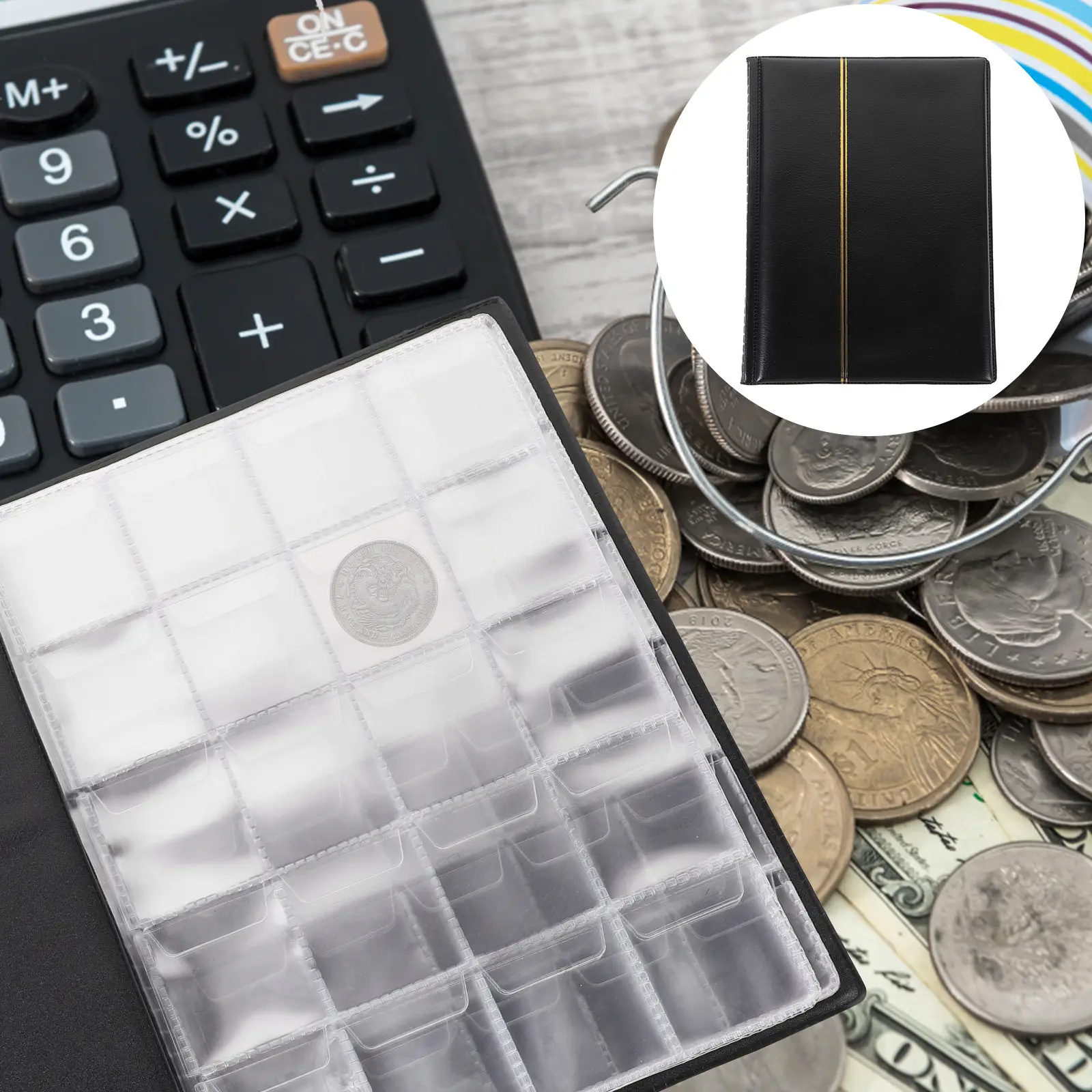 

Книга для коллекционирования монет, 10 страниц, на 250 монет, с крупными и мелкими ячейками, прозрачные внутренние страницы для альбомов для монет, для коллекционеров, для демонстрации