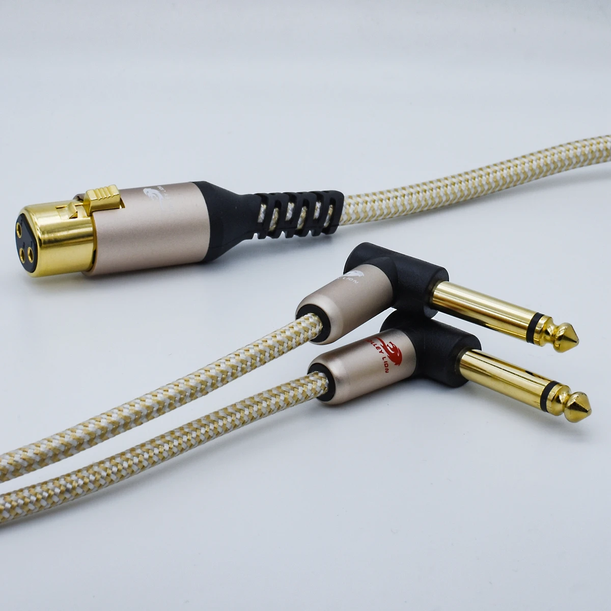 Premium SPC Audio Cable Dual 6.5mm TS Plug to Regular 3-Pin XLR Jack tofor Microphone Electric Guitar Bass 1M 2M 3M 5M 8M 10M