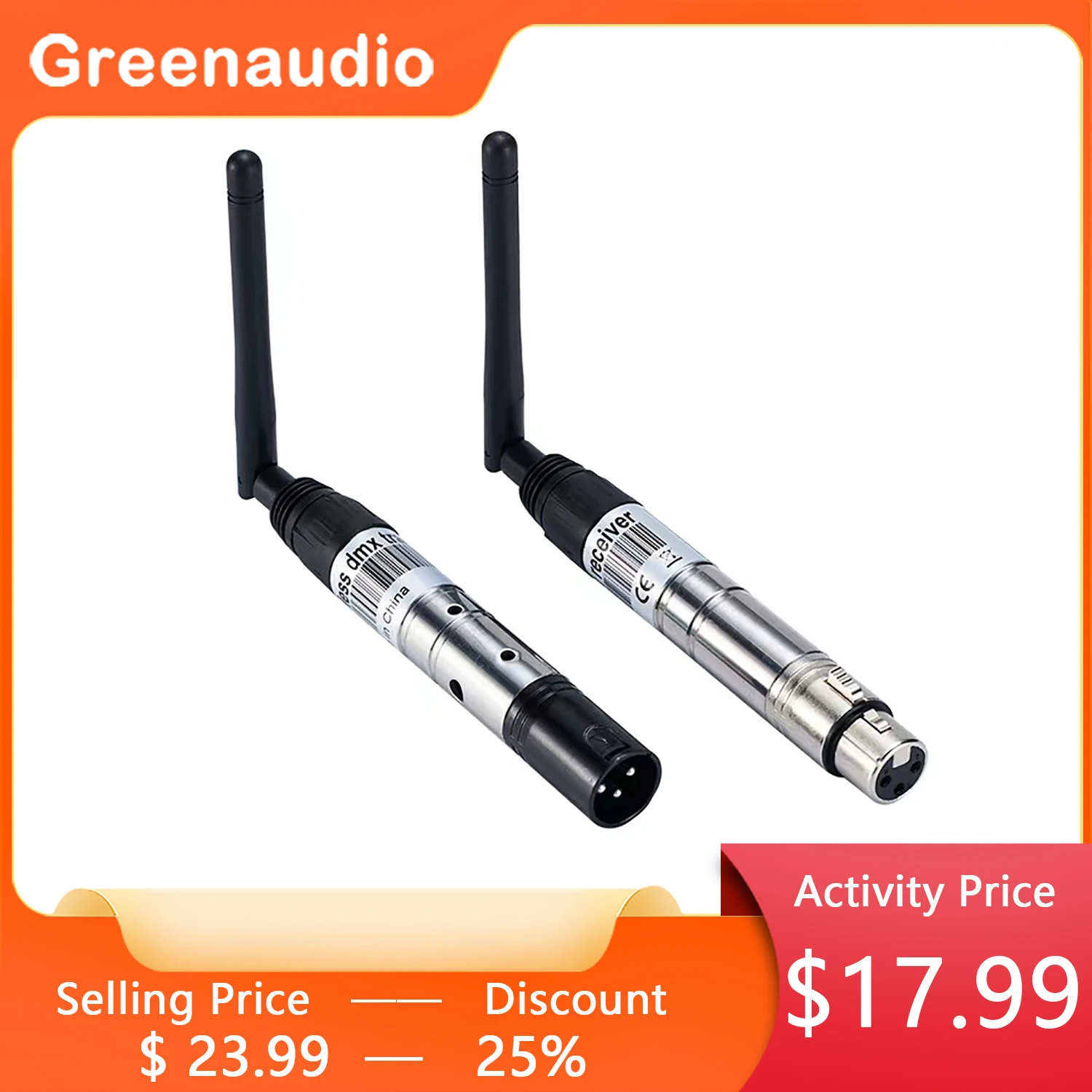 

GAW-MA4 2.4GWireless XLR DMX 512 Receiver Transmitter For Disco DJ Party Bar Stage PAR Moving Head Laser Light for Professional