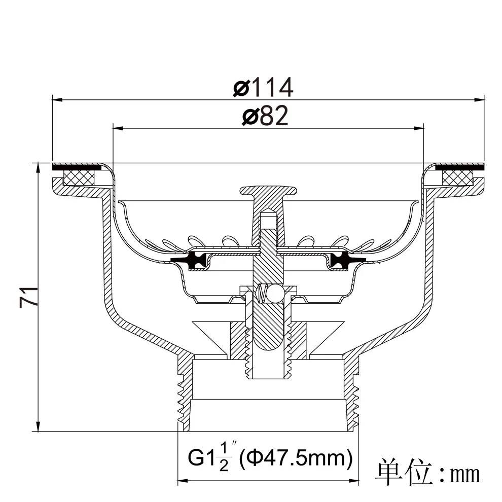 Talea 싱글 보울 주방 싱크대 배수구 키트, 배수구 여과기, 브러시드 골드 필터, SUS304, 114mm