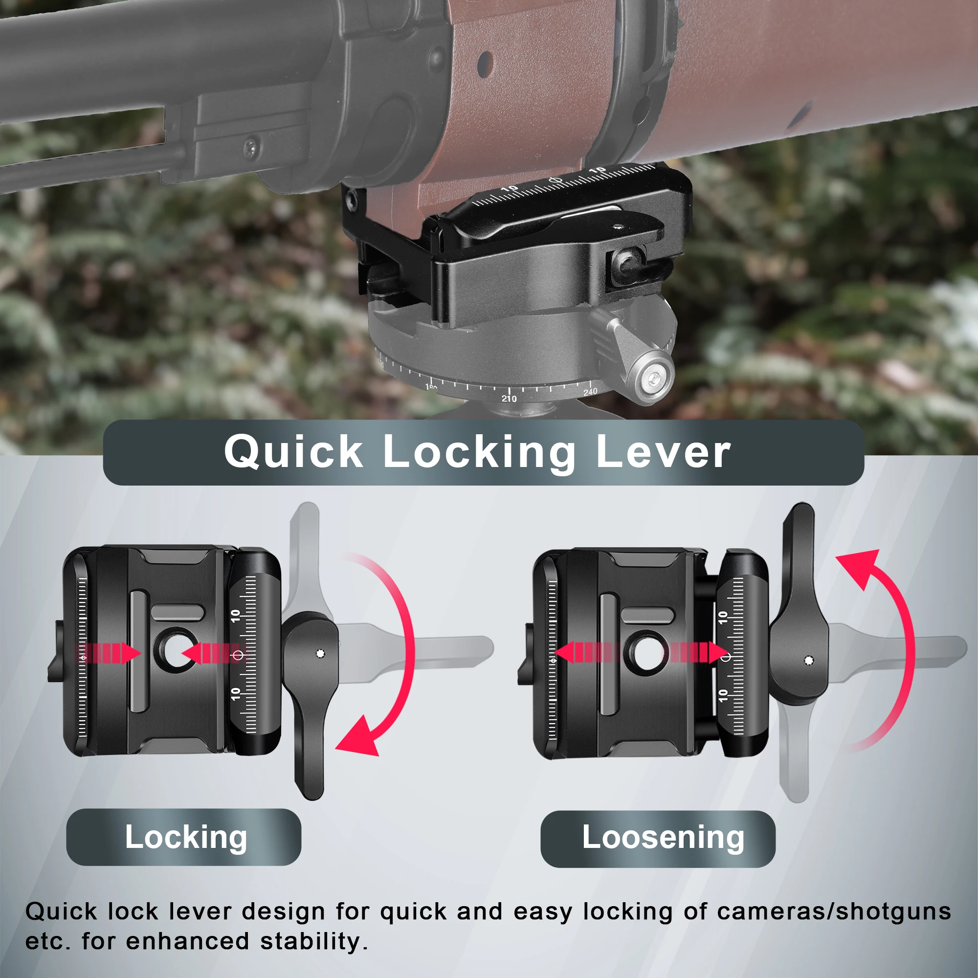 Manbily Aluminium Arca Swiss Picatinny Quick Release Clamp Quick Re For Hunting Tripod Camera Lightweight Adapter  Q.R Plate