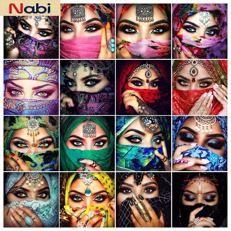 

Nabi 5d Diamond Painting Full Square/Round "masked woman eyes" Picture Of Acrylic DIY Diamond Embroidery Home Decor