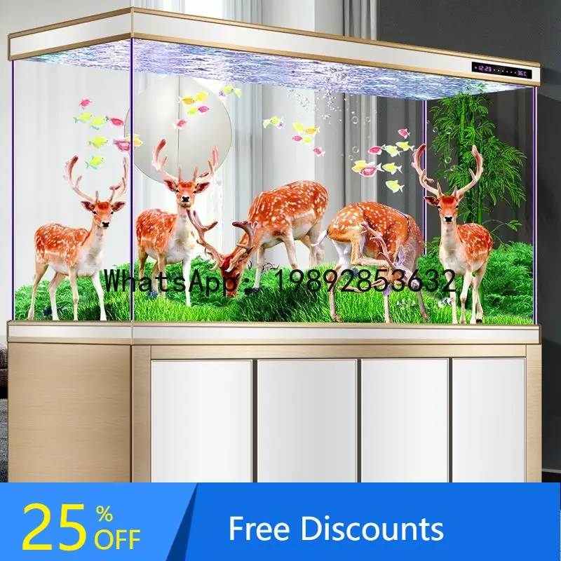 

CZ Ultra Filter Fish Tank Living Room Home Medium Large Office Aquarium Glass Screen Entrance Partition Goldfish Tank