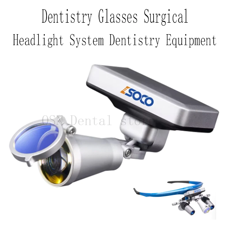 Dental Loupes Dentistry Glasses Surgical Lens SOCO Surgical LED Head Light Flip-up PD Headlight System Dentistry Equipment