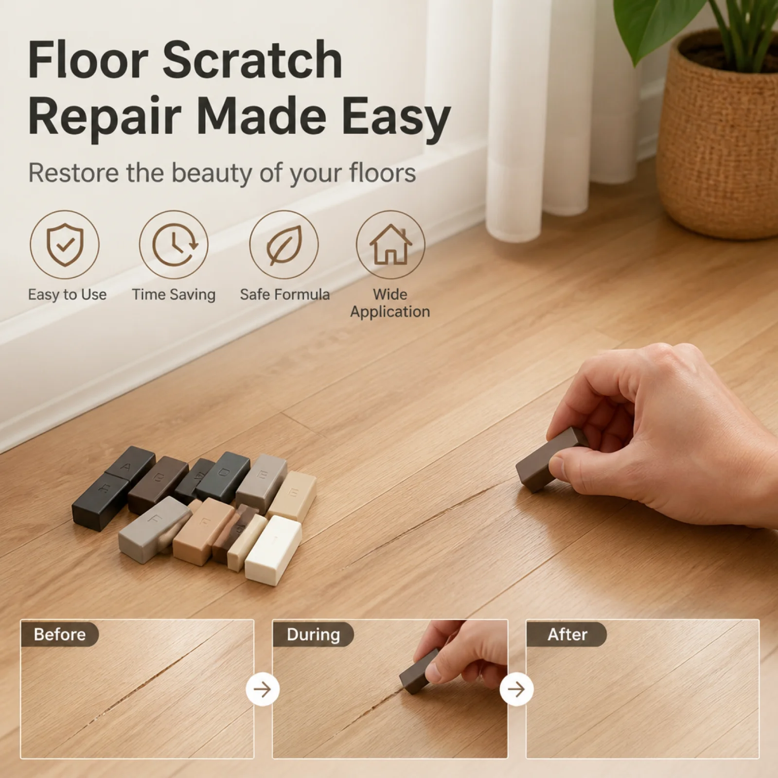 11 Pieces Floor Repair Sealant Block Set Multi Color Scratch Repair Sealant Blocks Letter Coded