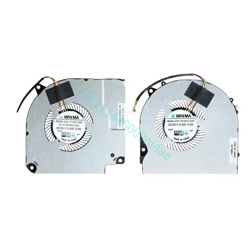 Replacement Laptop GPU and GPU Cooling Fan For WINMA MODEL EGC-77100V1-0AH 6-31-NH5E2-202 DC5V 2.5W 0.5A NH60EA-VGA