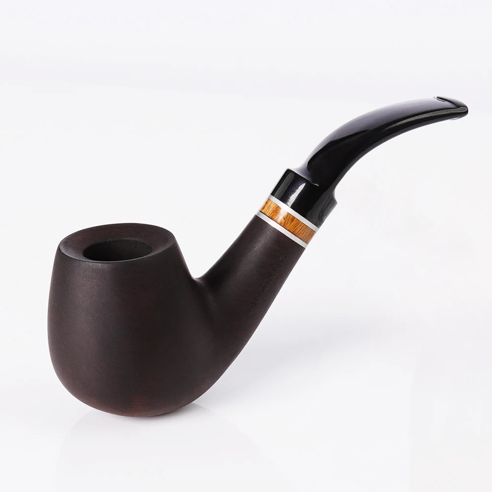 

Classic Portable Ebony Wood Smoking Pipe Durable Easy Using Tobacco Pipe for Home and Outdoor or 100pcs 9mm Filter