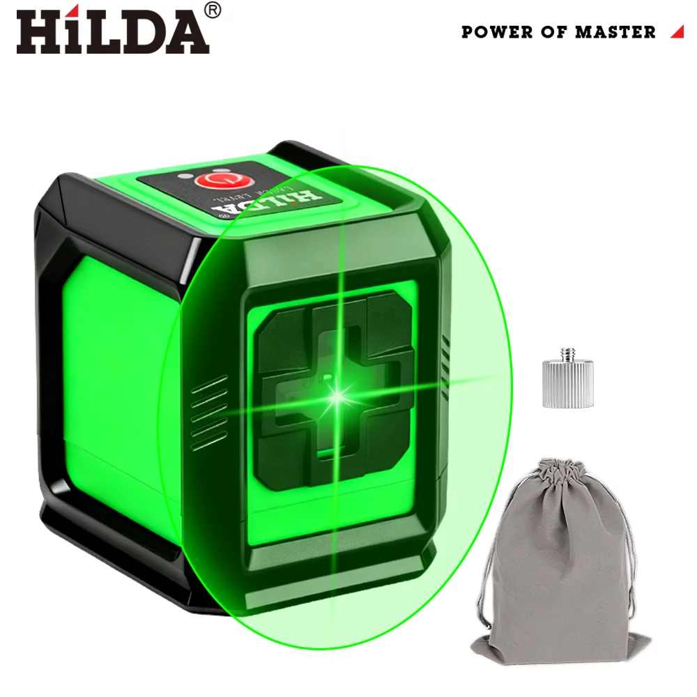 HILDA 2-Linien Grüner Laser-Nivellierer mit Magnet Selbstnivellierend Tragbares Werkzeug für Bildaufhängung Wandkunst & Rahmenmontage – Detail 3