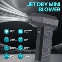 Ventilador Turbo, plumero de aire eléctrico portátil, 130000RPM, herramienta de soplador de chorro de limpieza, soplado de nieve para coche, 4 engranajes, carga tipo C ajustable